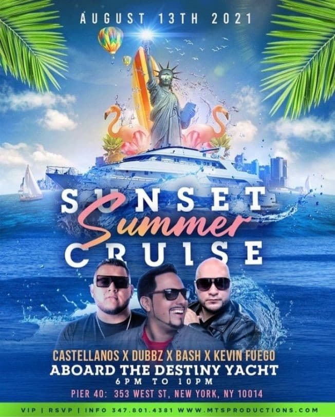 Event - Sunset Summer Party Cruise At Destiny Yacht - New York, New York - August 13, 2021 | concert tickets