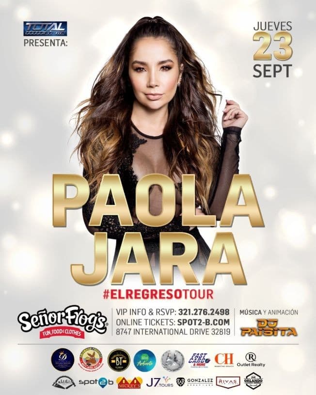 Event - PAOLA JARA  EN ORLANDO TONIGHT TONIGHT - Orlando, Florida - September 23, 2021 | concert tickets