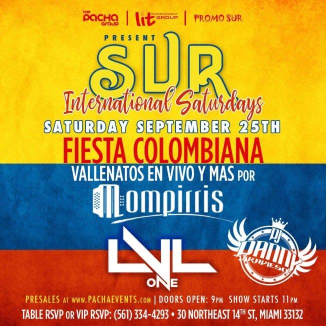 Event - FIESTA COLOMBIANA "VALLENATOS y MAS en VIVO POR MOMPIRRIS " CANCELED - Miami, Florida - September 25, 2021 | concert tickets