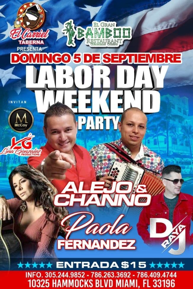 Event - ALEJO & CHANO, PAOLA FERNANDEZ EN CONCIERTO ! MIAMI FLORIDA - Miami, Florida - September 5, 2021 | concert tickets