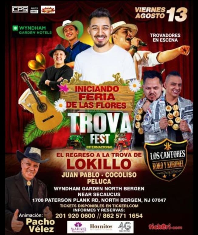Event - TROVA FEST INTERNACIONAL CON LOKILLO EN NEW JERSEY - North Bergen, New Jersey - August 13, 2021 | concert tickets