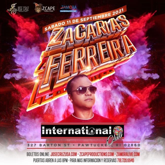 Event - ZACARIAS FERREIRA EN RHODE ISLAND - Pawtucket, Rhode Island - September 11, 2021 | concert tickets