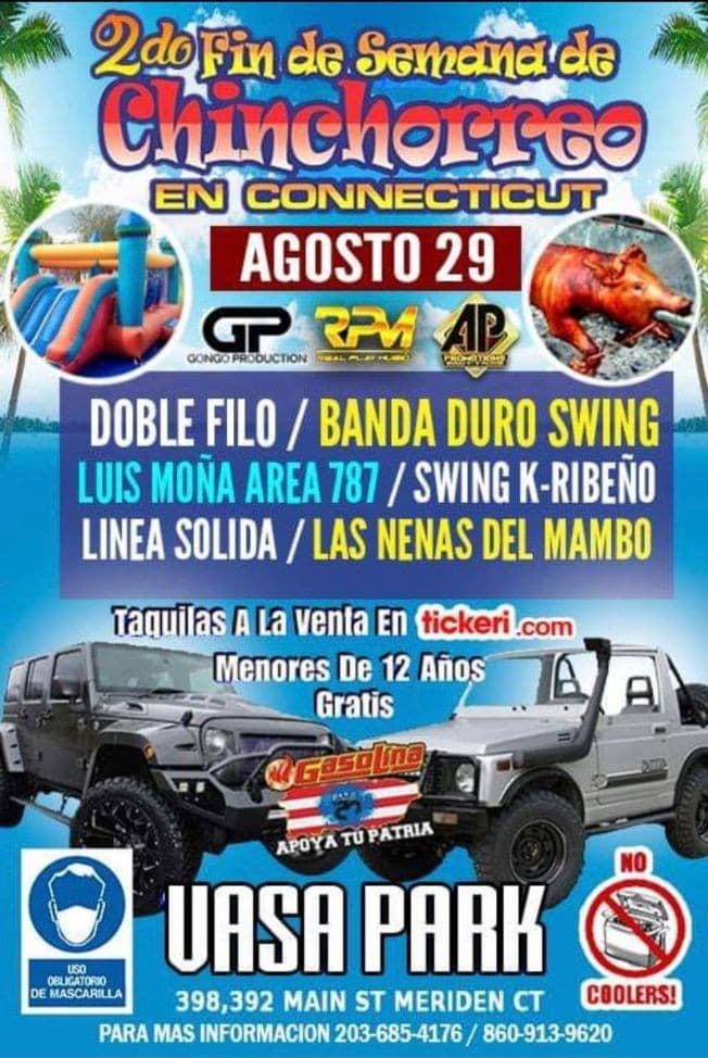 Event - 2do FIN DE SEMANA DE CHINCHORREO EN MERIDEN CONNECTICUT - Meriden, Connecticut - August 29, 2021 | concert tickets