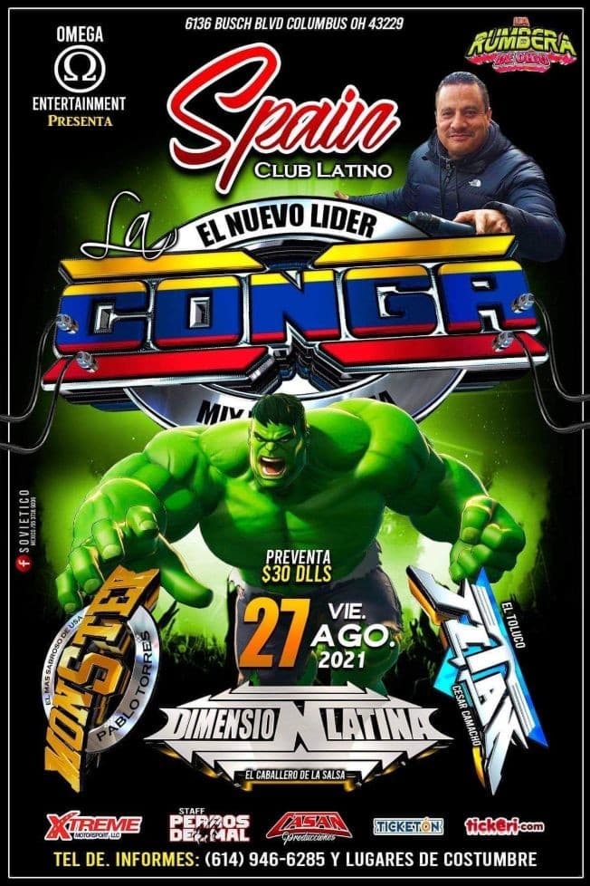 Event - EL NUEVO LIDER LA CONGA,  MIX DE PEDRO PEREA EN  VIVO ! COLUMBUS OHIO - Columbus, Ohio - August 27, 2021 | concert tickets