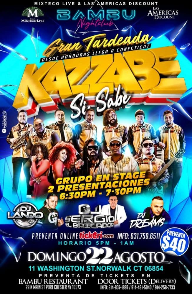 Event - Kazzabe en Vivo - Norwalk, CT (Bambu Nightclub) CANCELLED - Norwalk, Connecticut - August 22, 2021 | concert tickets