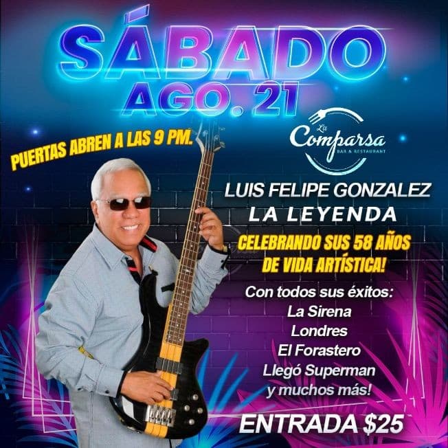 Event - LUIS FELIPE GONZALES "LA LEYENDA" - Lauderhill, Florida - 21 de agosto de 2021 | concert tickets