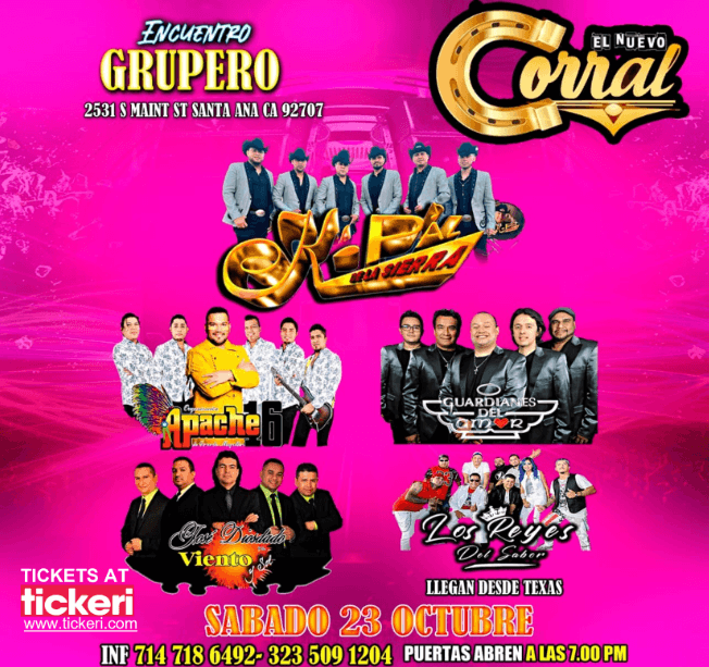 Event - K-PAZ DE LA SIERRA, ORGANIZACION APACHE 16, JOSE DIOSDADO Y SU VIENTO Y SOL, GUARDIANES DEL AMOR, LOS REYES DEL SABOR EN VIVO ! SANTA ANA CALIFORNIA - Santa Ana, California - October 23, 2021 | concert tickets