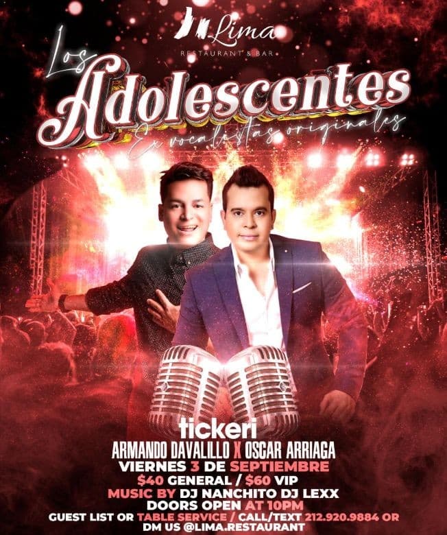 Event - LOS ex ADOLESCENTES EN CONCIERTO, QUEENS NY - Jackson Heights, New York - September 3, 2021 | concert tickets