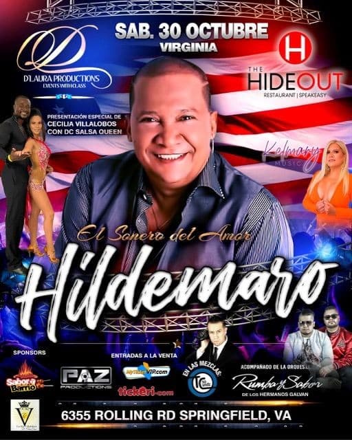 Event - HILDEMARO UNICA PRESENTACION EN VIRGINIA - West Springfield, Virginia - October 30, 2021 | concert tickets
