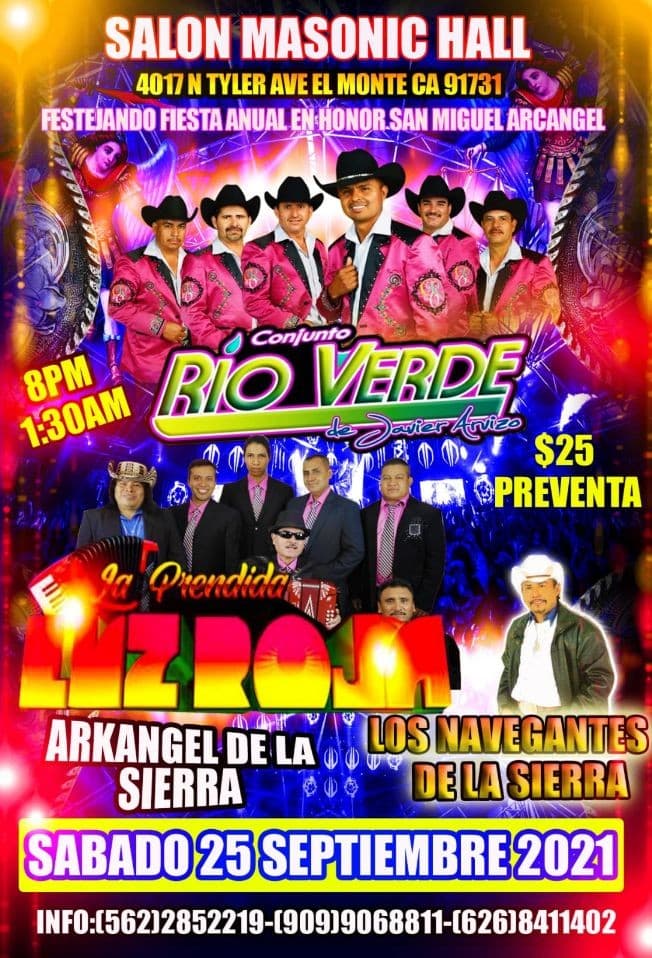 Event - Conjunto Rio Verde, La Prendida Luz Roja y Los Navegantes de la Sierra en Vivo! - El Monte, California - September 25, 2021 | concert tickets