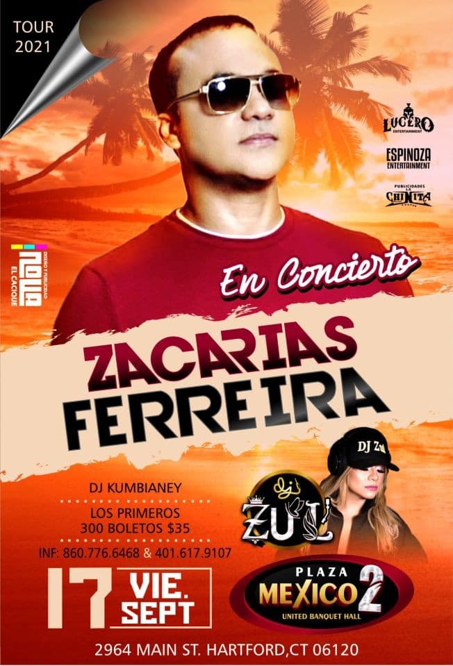 Event - Zacarias Ferreira en Hartford, CT - Hartford, Connecticut - 17 de septiembre de 2021 | concert tickets