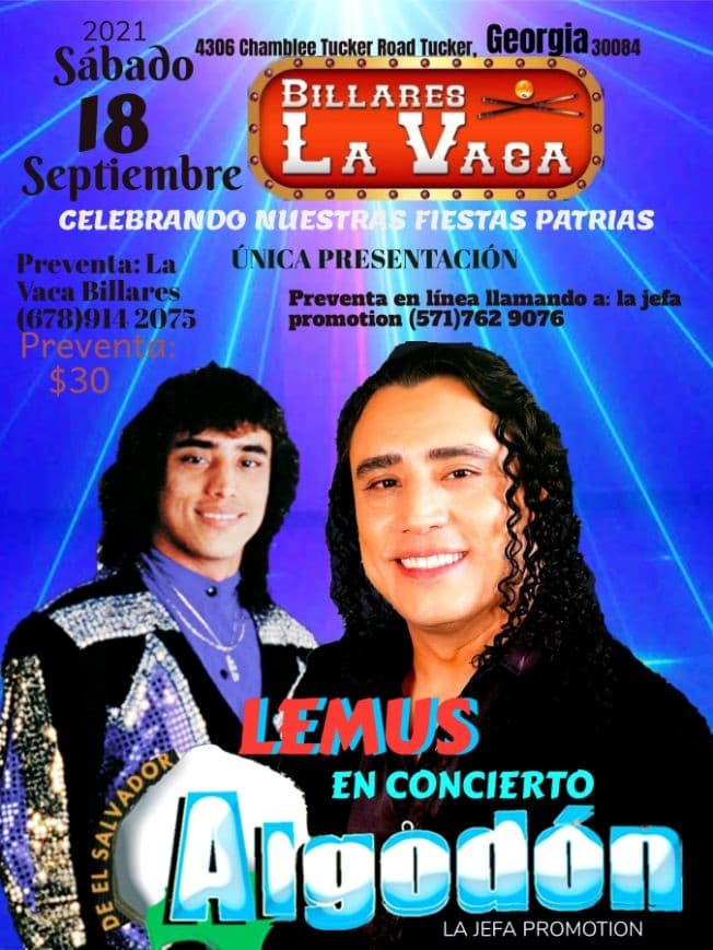 Event - GEORGIA  "LEMUS GRUPO ALGODON EN CONCIERTO ' - Tucker, Georgia - September 18, 2021 | concert tickets