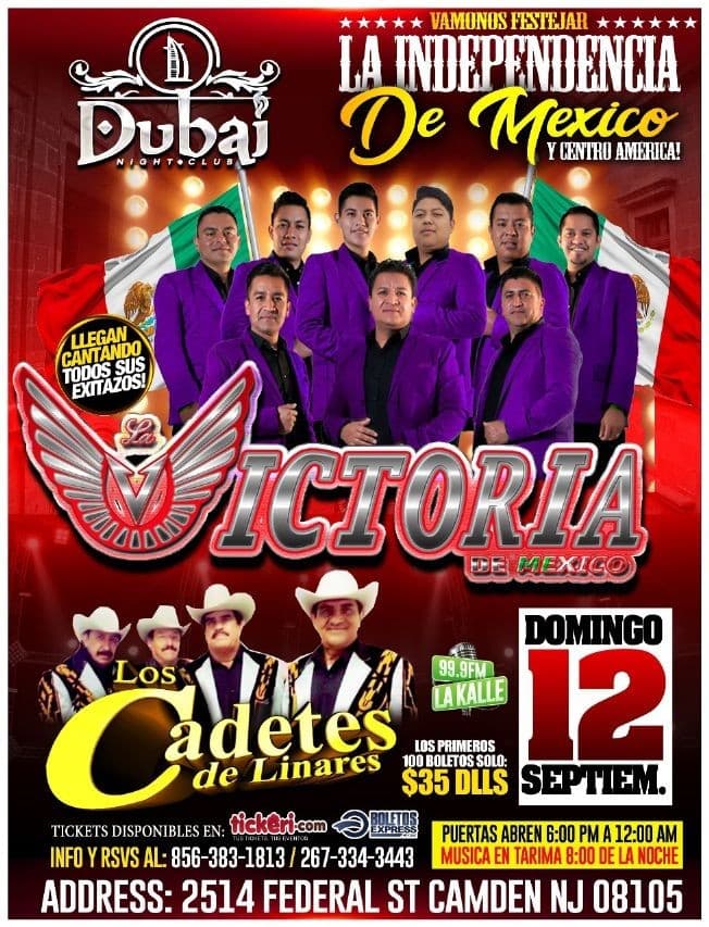 Event - LA VICTORIA DE MEXICO, LOS CADETES DE LINARES EN CONCIERTO ! CAMDEN NEW JERSEY - Camden, New Jersey - 12 de septiembre de 2021 | concert tickets