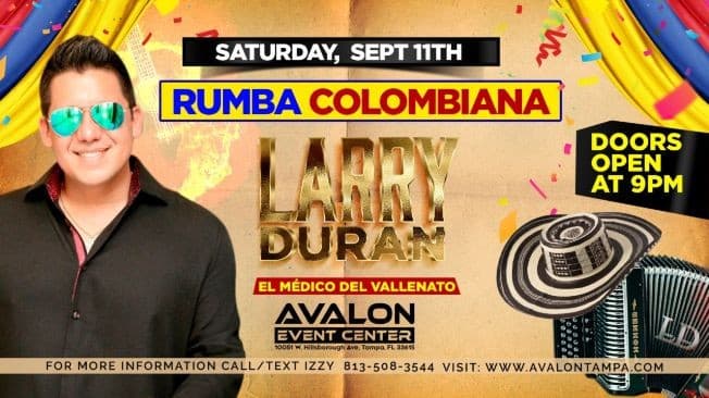 Event - Larry Duran: El Médico de Vallenato at Avalon Event Center - Tampa, Florida - September 11, 2021 | concert tickets