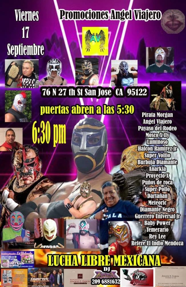 Event - LUCHA LIBRE MEXICANA, PIRATA MORGAN, ANGEL VIAJERO, PAYASO DEL RODEO,  LUMINOSO, SUPER VOLTIO Y OTROS EN VIVO ! SAN JOSE CALIFORNIA - San Jose, California - September 17, 2021 | concert tickets
