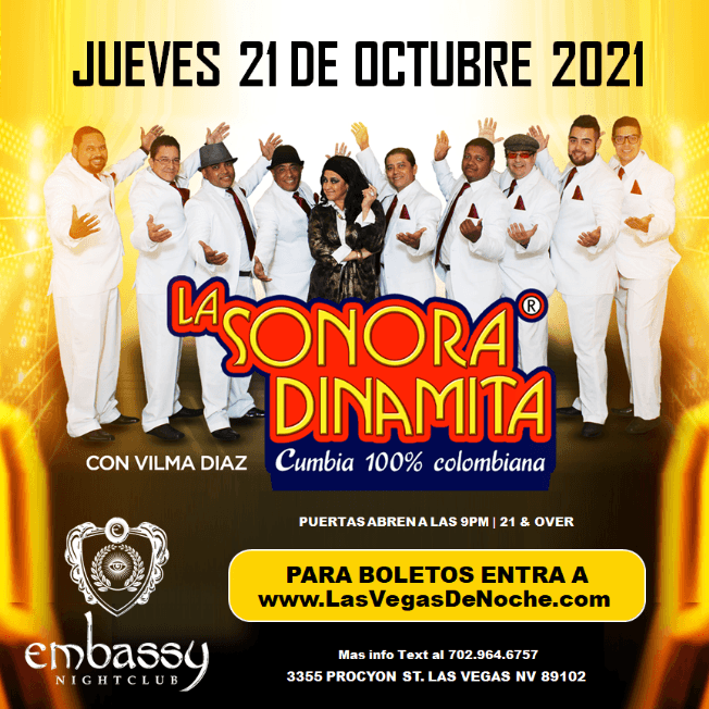 Event - LA SONORA DINAMITA en EMBASSY Las Vegas! - Las Vegas, Nevada - October 21, 2021 | concert tickets