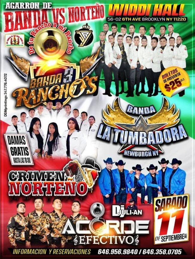 Event - Agarron De Bandas VS Norteño - Brooklyn, New York - September 11, 2021 | concert tickets