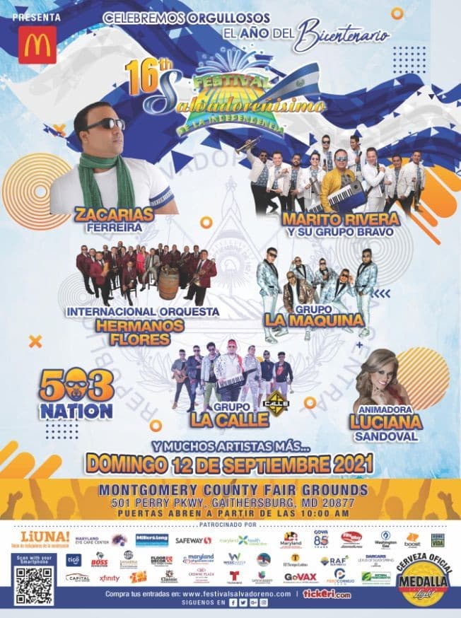 Event - McDonald's presenta: 16th FESTIVAL SALVADOREÑISIMO - Gaithersburg, Maryland - September 12, 2021 | concert tickets