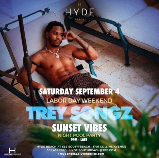 Event - Pool Party Labor Day Weekend Trey Songz Live At Hyde Beach - Miami Beach, Florida - 4 de septiembre de 2021 | concert tickets