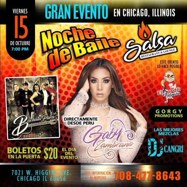 Event - NOCHE DE BAILE CON GABY ZAMBRANO (CHICAGO) - Chicago, Illinois - October 15, 2021 | concert tickets