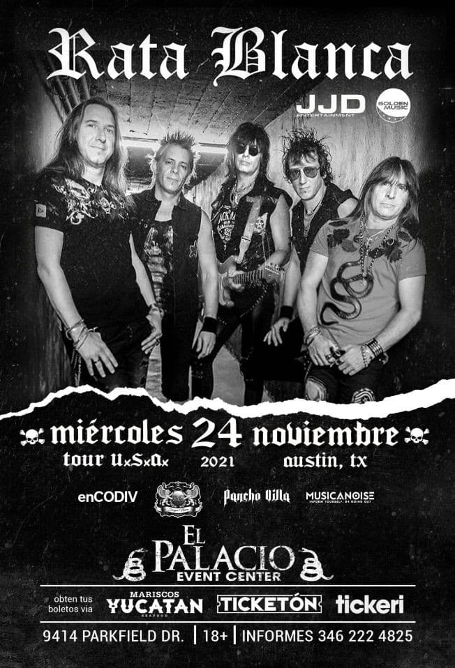 Event - RATA BLANCA TOUR USA 2021 EN CONCIERTO !  AUSTIN TEXAS - Austin, Texas - November 24, 2021 | concert tickets