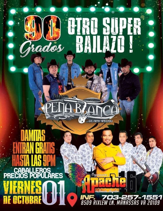 Event - CONJUNTO PEÑA BLANCA DE IVAN VALERIO, ORGANIZACION  APACHE 16 DE GERARDO MAGALLON EN VIVO ! MANASSAS VIRGINIA - Manassas, Virginia - October 1, 2021 | concert tickets