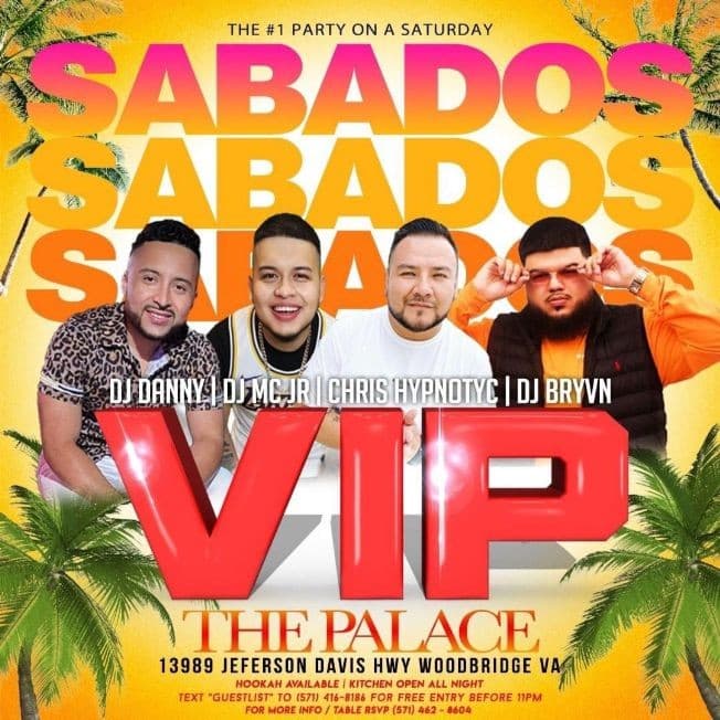 Event - SABADOS VIP AT THE PALACE- VIRGINIA - Woodbridge, Virginia - September 18, 2021 | concert tickets