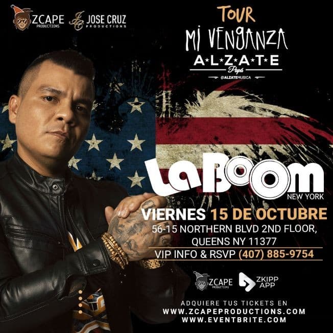 Event - ALZATE EN NEW YORK "MI VENGANZA TOUR" - Woodside, New York - October 15, 2021 | concert tickets