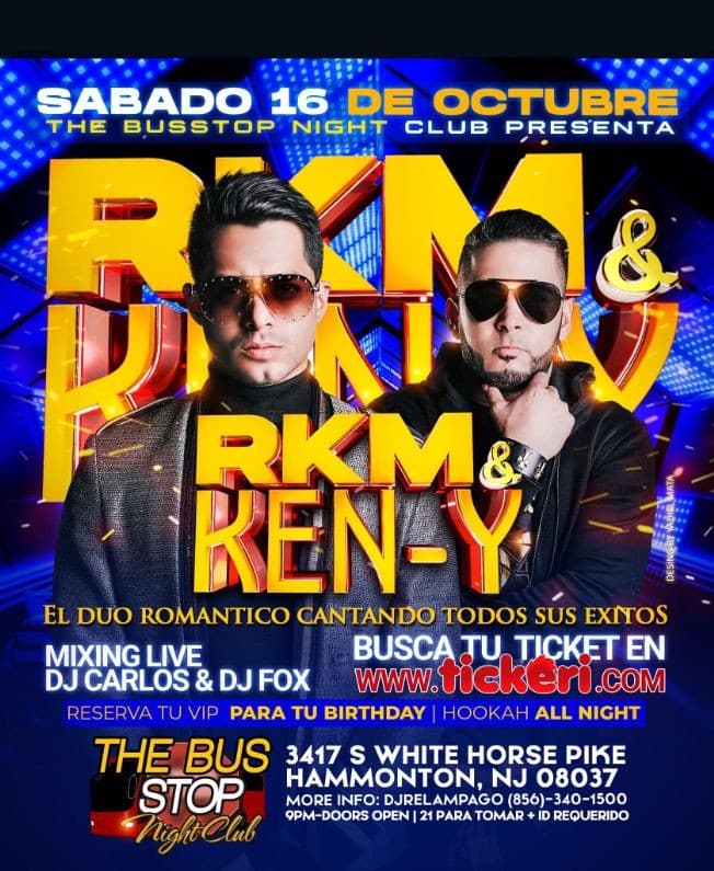 Event - RKM & KEN-Y EN CONCIERTO ! HAMMONTON NEW JERSEY - Hammonton, New Jersey - October 16, 2021 | concert tickets