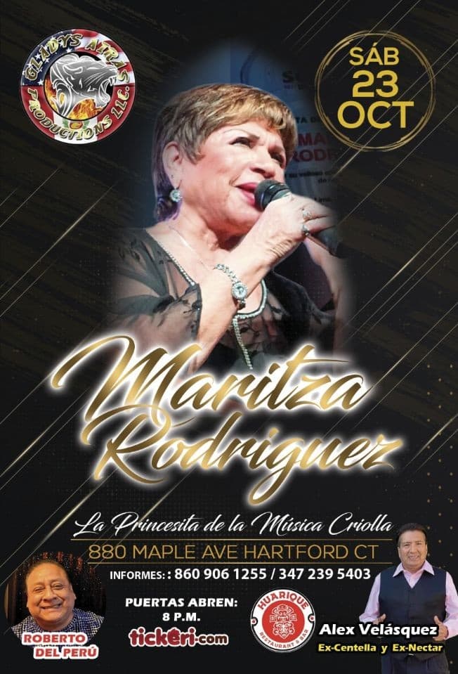 Event - La Princesita de la Musica Criolla: Maritza Rodriguez en Vivo! - Hartford, Connecticut - 23 de octubre de 2021 | concert tickets