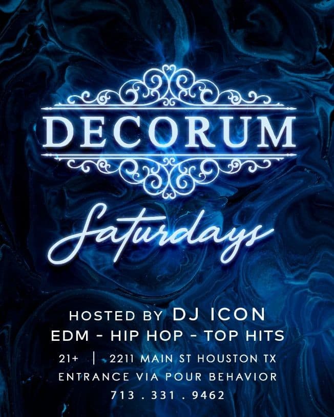 Event - Decorum Saturdays - Houston, Texas - September 25, 2021 | concert tickets