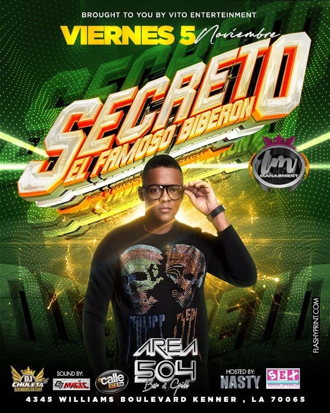 Event - Secreto El Famoso Biberon en Vivo ! KENNER LOUISIANA (postnoned) - Kenner, Louisiana - November 5, 2021 | concert tickets
