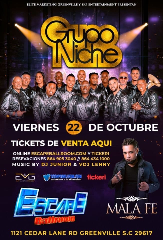 Event - grupo niche en greenville - POSTERGADO - NUEVA FECHA PRONTO - Greenville, South Carolina - October 22, 2021 | concert tickets