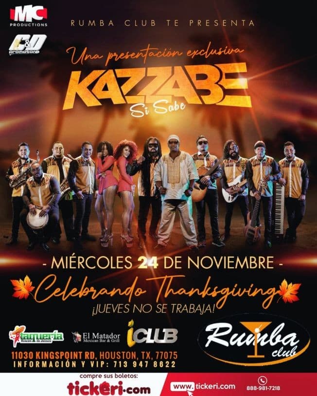 Event - KAZZABE SI SABE! EN CONCIERTO - PRESENTACION EXCLUSIVA - (RC) HOUSTON TEXAS - Houston, Texas - November 24, 2021 | concert tickets