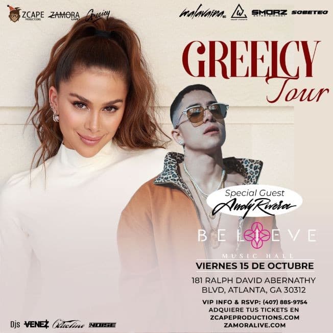 Event - GREEICY TOUR CON ANDY RIVERA EN ATLANTA - Atlanta, Georgia - October 15, 2021 | concert tickets