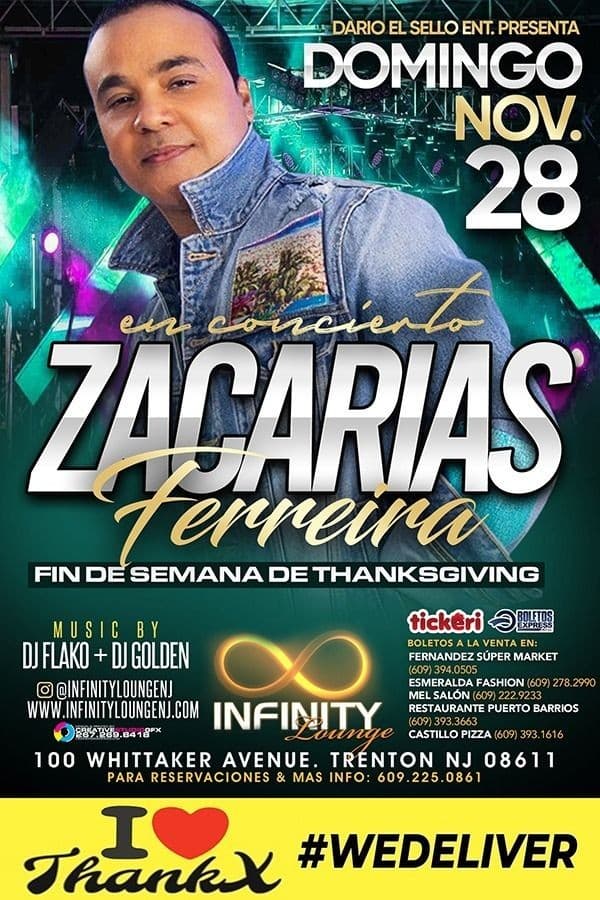 Event - ZACARIAS FERREIRA EN CONCIERTO ! TRENTON NEW JERSEY - Trenton, New Jersey - November 28, 2021 | concert tickets