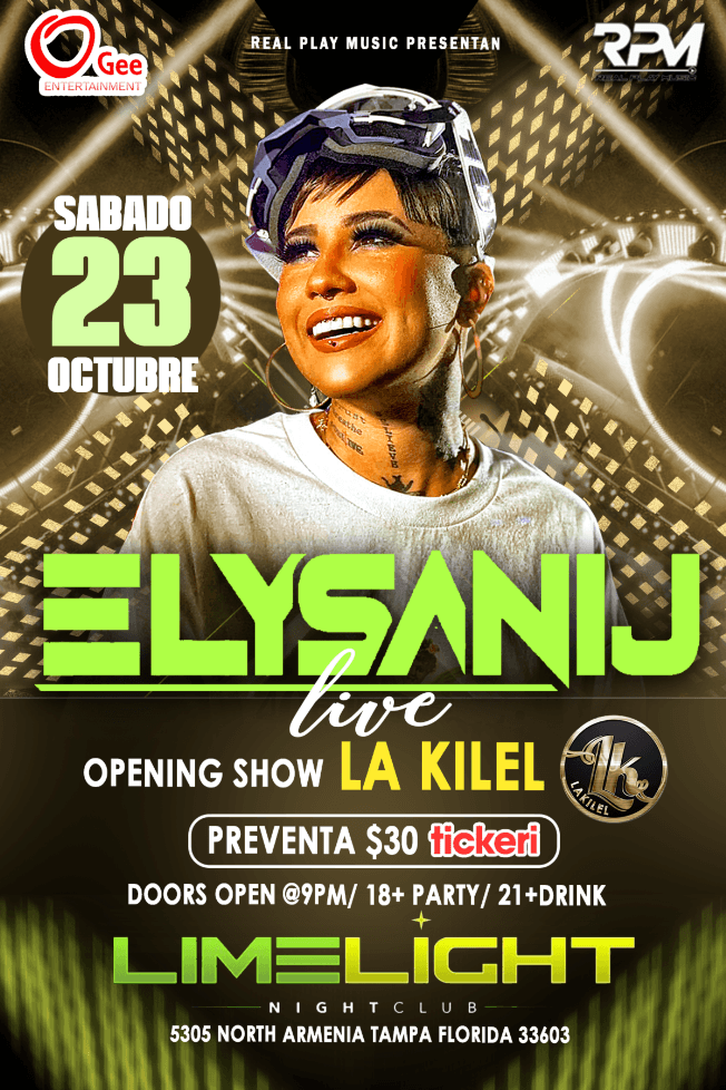 Event - ELYSANIJ LIVE @ LIMELIGHT TAMPA FL - Tampa, Florida - October 23, 2021 | concert tickets