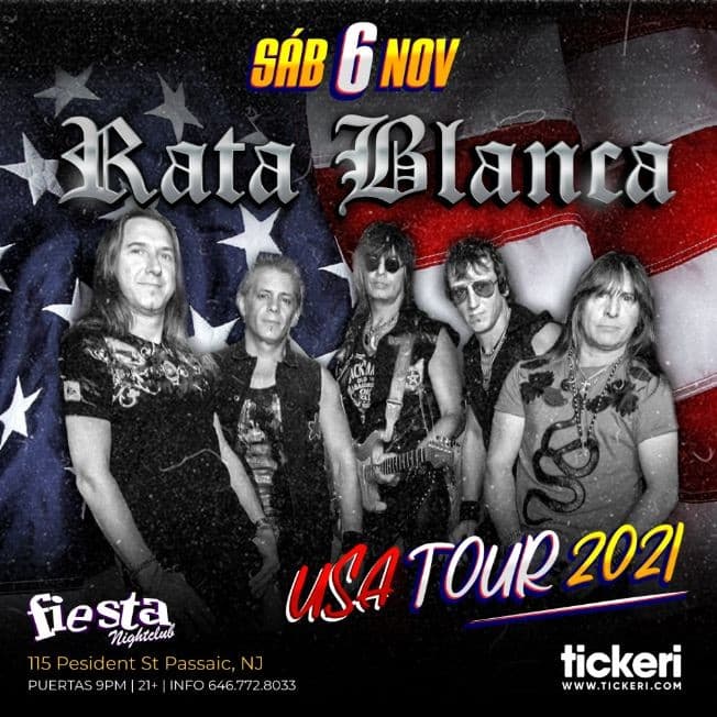 Event - RATA BLANCA EN NEW JERSEY - Passaic, New Jersey - November 6, 2021 | concert tickets