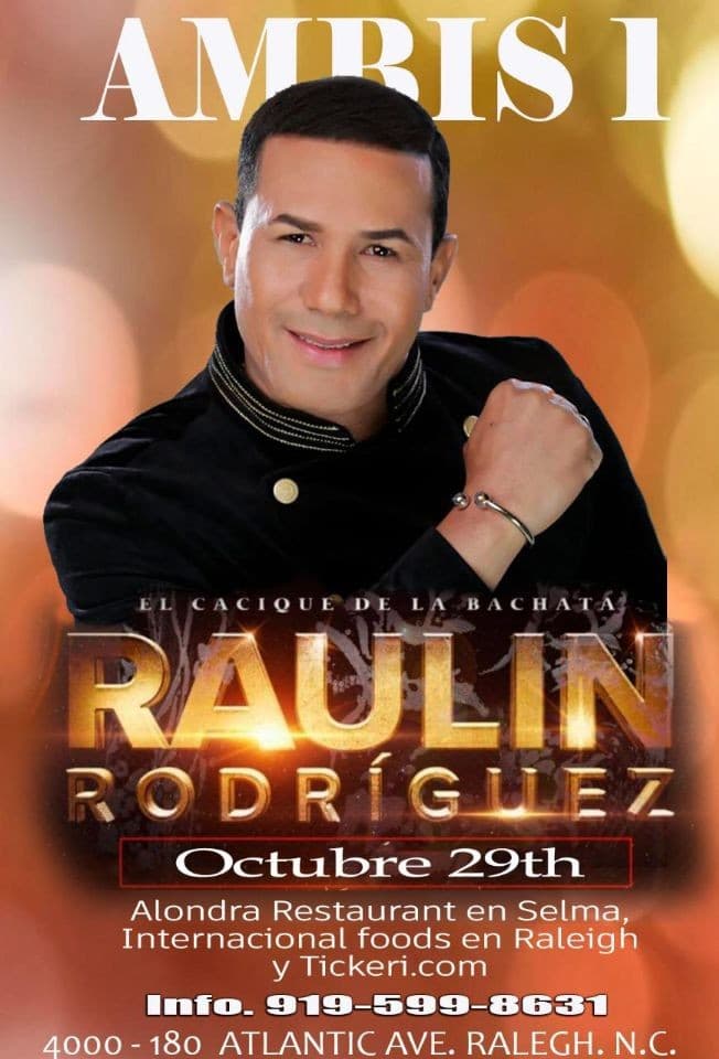 Event - RAULIN RODRIGUEZ EN CONCIERTO ! RALEIGH NORTH CAROLINA - Raleigh, North Carolina - October 29, 2021 | concert tickets