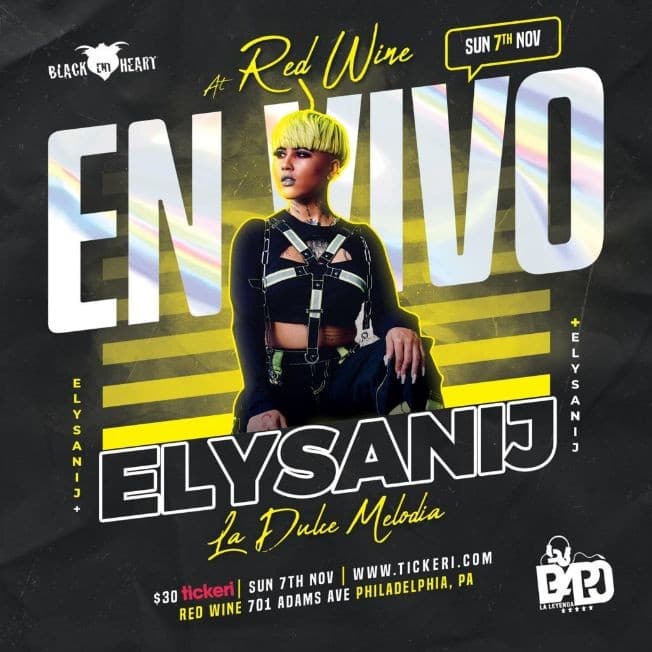 Event - Elysanij en Vivo ! PHILADELPHIA PA. - Philadelphia, Pennsylvania - November 7, 2021 | concert tickets