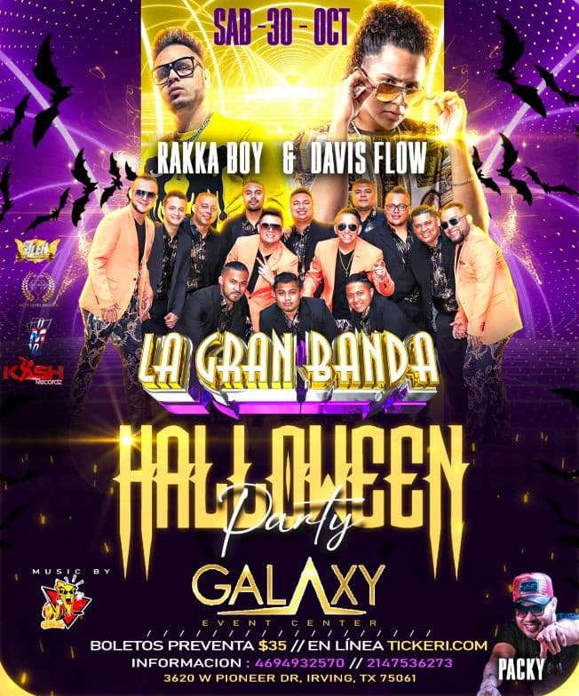 Event - LA GRAN BANDA DE HONDURAS - RAKKA BOY - DAVIS FLOW EN CONCIERTO - HALLOWEEN PARTY - DALLAS TEXAS (dja) - Irving, Texas - October 30, 2021 | concert tickets