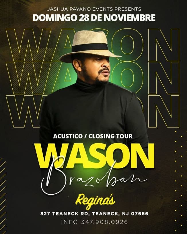Event - WASON BRAZOBAN EN CONCIERTO ! TEANECK NJ. - TEANECK, New Jersey - 28 de noviembre de 2021 | concert tickets
