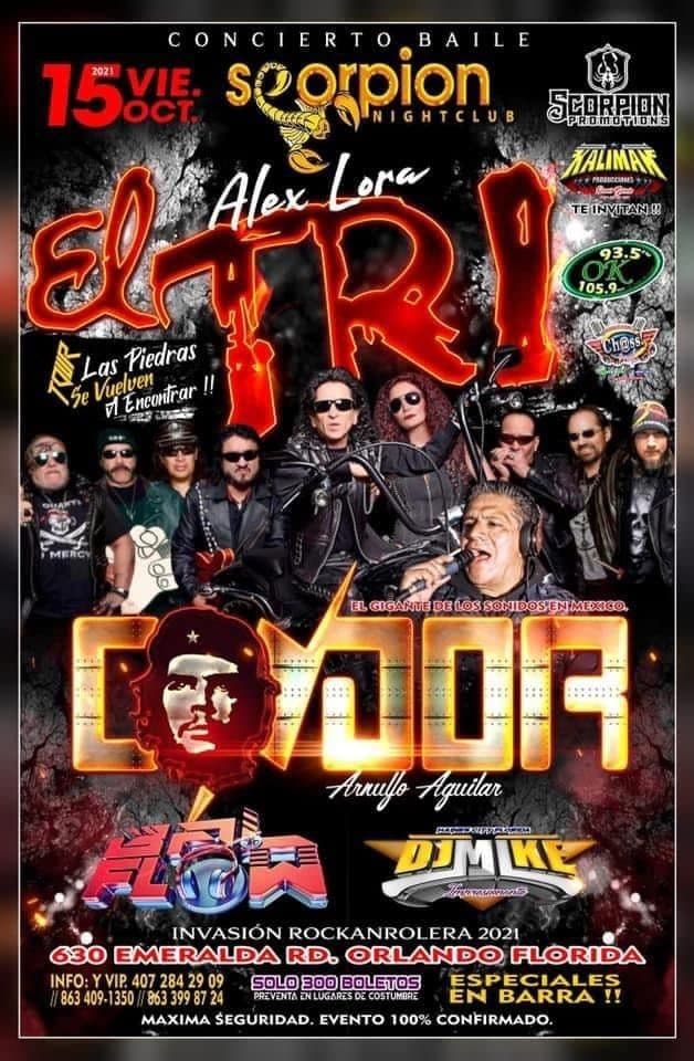 Event - EL TRI " TOUR LAS PIEDRAS SE VUELVEN A ENCONTRAR " EN VIVO ! ORLANDO FLORIDA - Orlando, Florida - October 15, 2021 | concert tickets