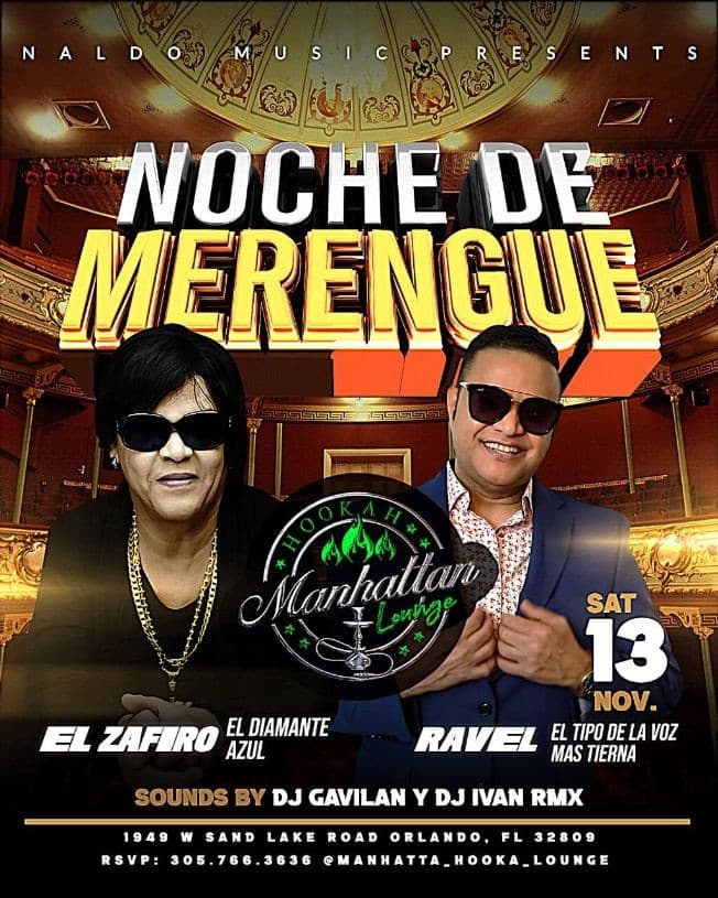 Event - NOCHE DE MERENGUE EL ZAFIRO & RAVEL EN ORLANDO FLORIDA - Orlando, Florida - November 13, 2021 | concert tickets