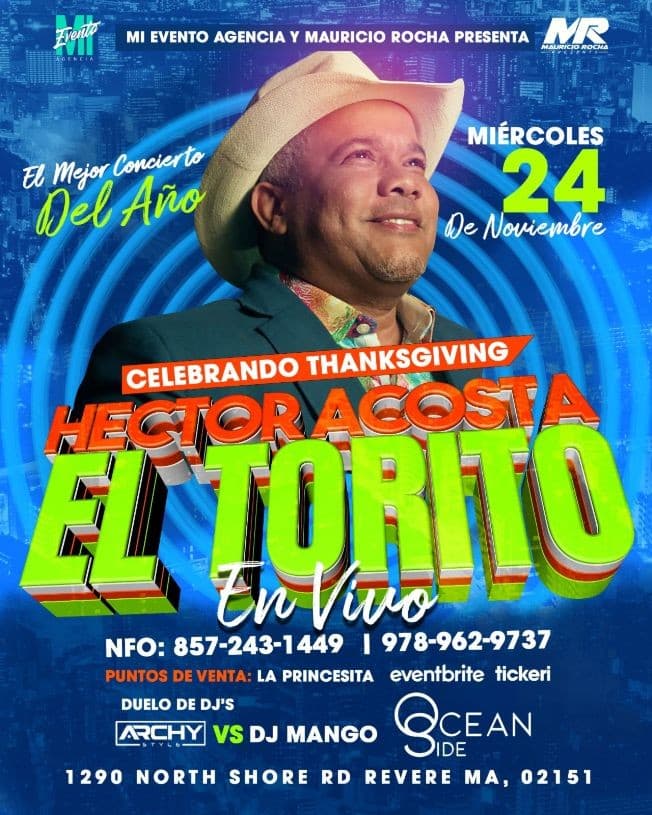 Event - Hector Acosta (El Torito) en Vivo ! REVERE MA. - Revere, Massachusetts - November 24, 2021 | concert tickets