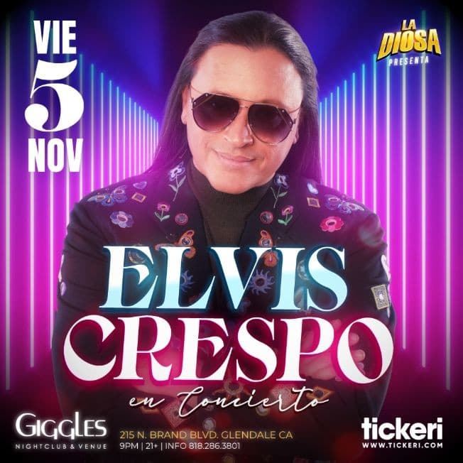 Event - ELVIS CRESPO EN LOS ANGELES - Glendale, California - November 5, 2021 | concert tickets