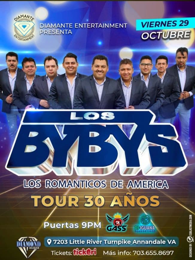 Event - Los Bybys Tour 30 Años | Diamond Lounge - Annandale, Virginia - October 29, 2021 | concert tickets