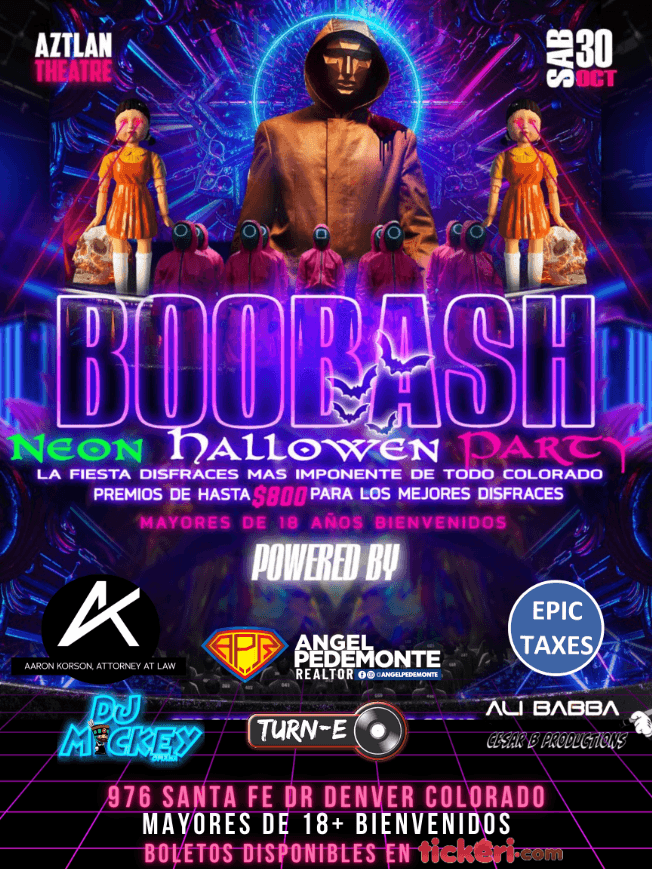 Event - Boo Bash NEON HALLOWEEN PARTY - Denver, Colorado - 30 de octubre de 2021 | concert tickets