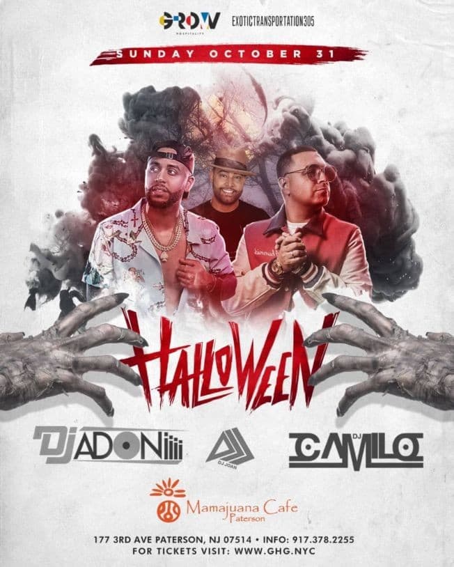 Event - Halloween Party 2021 DJ Camilo Live With DJ Adoni At Mamajuana Cafe Paterson - Paterson, New Jersey - October 31, 2021 | concert tickets