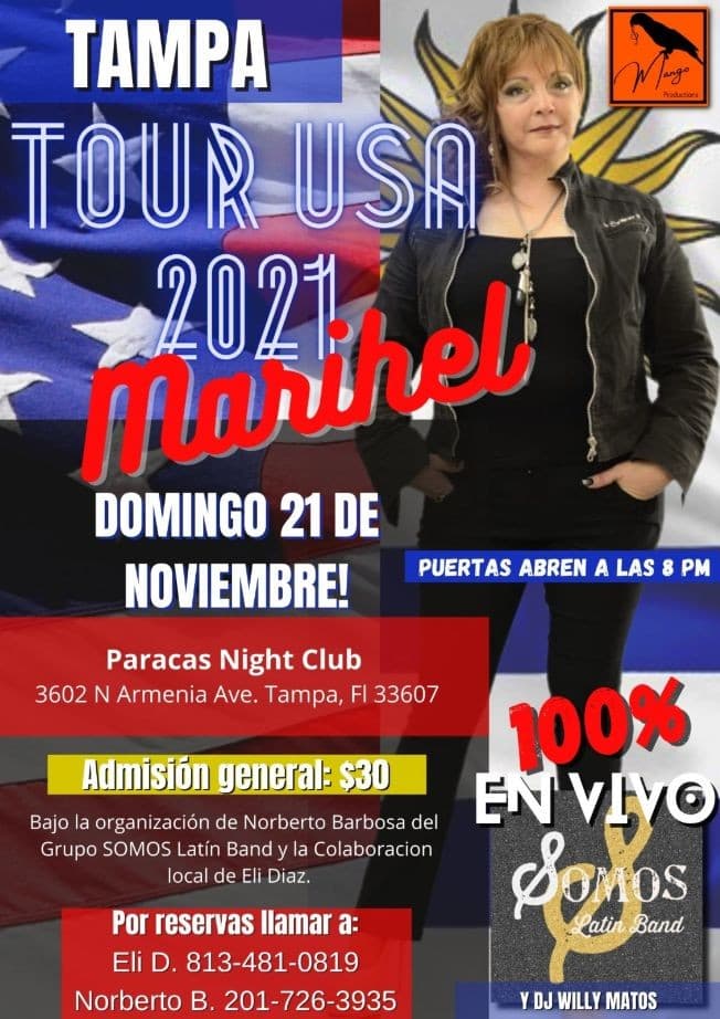 Event - TOUR USA 2021 con Marihel Barboza junto a SOMOS Latin Band…TAMPA FL. - Tampa, Florida - 21 de noviembre de 2021 | concert tickets